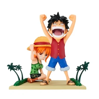 Imagen de Banpresto Figura de Acción Monkey D. Luffy &amp; Nami One Piece World Collectable Log Stories 7cm BP89111P Multicolor coleccionable Ideal para los fanaticos del anime