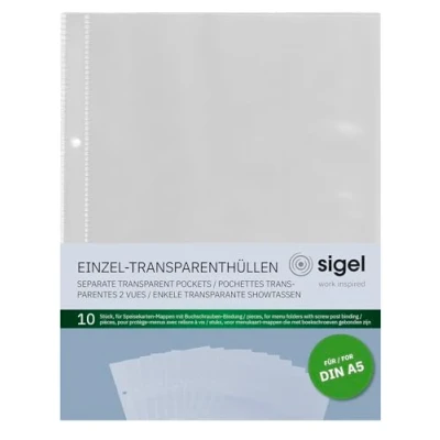 Imagen de SIGEL SM191 Fundas transparentes para cubierta, A5, 10 unds.