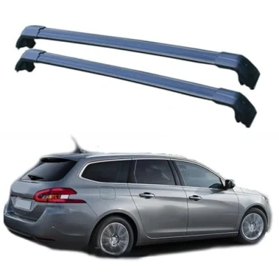Imagen de YIANKWY Baca de Coche Barras Techo para Peugeot 308 SW 2007 2008 2009 2010 2011 2012 2013 2014 2015 2016 2017 2018 2019 Portaequipajes Transversales Aluminio (2 Piezas),B
