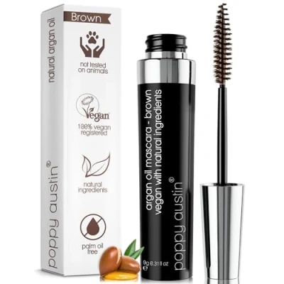 Imagen de Máscara de Pestañas Vegana Marrón Volumen y Longitud Resistente al Agua Voluminizadora Suave e Hipoalergénica, Orgánica Libre Crueldad, Ideal para Ojos Sensibles (9 gramos, Marrón)