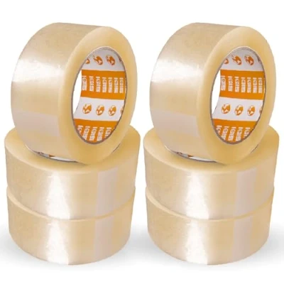 Imagen de Cinta Embalar, Adhesiva Transparente, Precinto de Embalar Cajas Mudanza y Envío, Embalaje Transparente Ancha 48 mm x 66 m SIDI (6 uds)