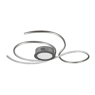 Imagen de Trio, Plafón, JIVE incl. 1 x LED,SMD,48,0 Watt,2700 6000K,5600 Lm. Plástico, Blanco, Cuerpo: Metal, Níquel mate A:80,0cm, L:73,0cm, A:7,6cm Interruptores separados,Mando a distancia