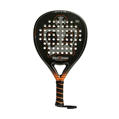Imagen de Black Crown Pala de Padel Piton Attack 16k Forma lágrima Superficie Rugosa Potencia Peso 355 gr Marco 38 mm 80% Fibra Carbono Resistente Golpes agresivos Nivel Avanzado