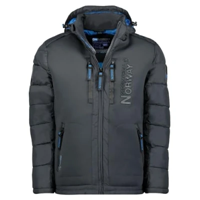 Imagen de Geographical Norway IMS Production Chaqueta acolchada de invierno Para hombre, con capucha, forrada y cálida. Anorak exterior, esquí snowboard. otoño, tallas S 7XL, gris