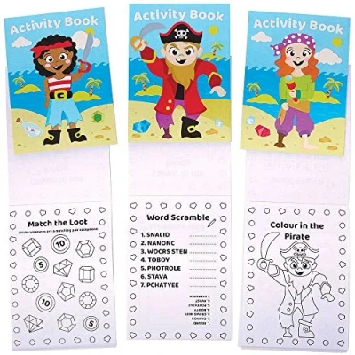 Imagen de Baker Ross FC905 Mini Libro de Actividades Piratas Juego 12, Ocio Creativo Infantil