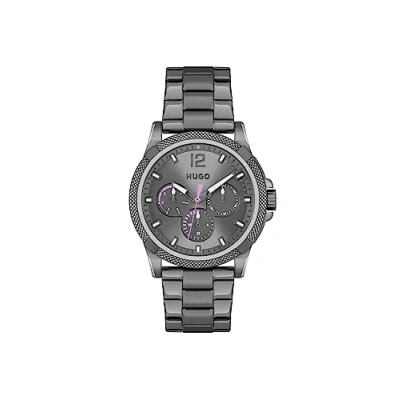 Imagen de HUGO Reloj Analógico de Cuarzo multifunción para Mujer con Correa en Acero Inoxidable Gris 1540135