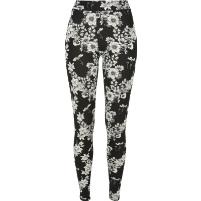 Imagen de Urban Classics SOFT AOP Leggings, Mujer, Talla: Small, Blackflower