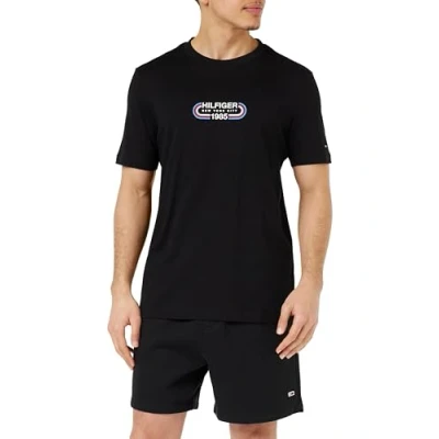 Imagen de Tommy Hilfiger Hombre Camiseta Manga Corta Cuello Redondo, Negro (Black), S