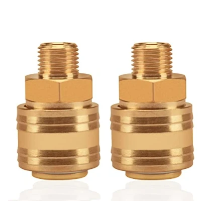 Imagen de Conectores de línea aire Euro Airline para compresor manguera 1/4&quot;, 1/2&quot;, 3/8&quot; BSP, DN6, DN9, DN13, acoplador y kit acoplamientos macho, dorado