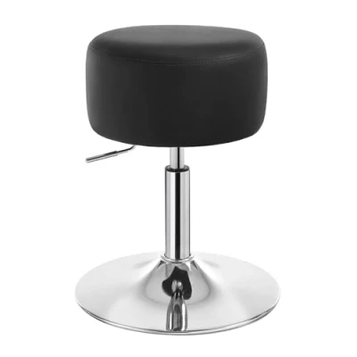 Imagen de WOLTU 1x Taburete de Bar Diseño con Mango Juego 1 Altura Regulable Piel Sintética, Alto Cocina Asiento Acolchado Giratorio Peluqueria Silla Negro BH14sz