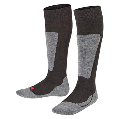 Imagen de FALKE Active Ski K KH lana hilo funcional calida gruesa 1 par, Calcetines de esquí Unisex niños, Negro (Black 3000), 35 38