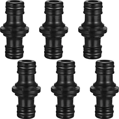 Imagen de Hotop 6 Piezas Extensor Conectores de Manguera Doble Macho para Jardín Tubería Tubo (Negro)