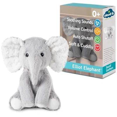 Imagen de Cloud b Máquina de sonido calmante Animal peluche 4 ruidos blancos y canciones cuna Apagado automático Elliot Elephant Musicale