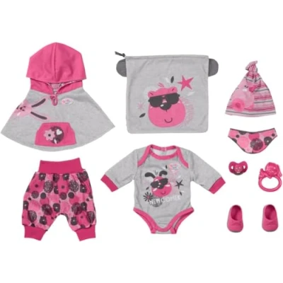 Imagen de BABY born 832561 Deluxe Kit de Básicos para muñecas 43 cm Incluye Poncho, Body, Chupete y más Fácil Manos pequeñas Fomenta la empatía Las Habilidades sociales Edad: 3+ años