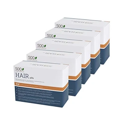 Imagen de 500Cosmetics Hair Cápsulas para Prevenir y Evitar la Caída del Pelo con L Cysteine Zinc. 5 Cajas 300 capsulas. 5meses