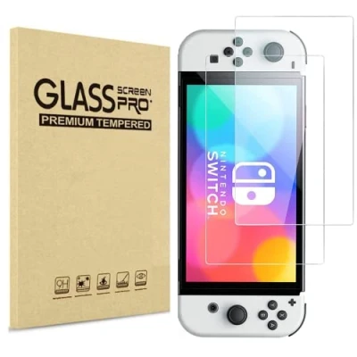 Imagen de PHONILLICO protector de cristal templado para Nintendo Switch OLED [Pack 2] pantalla resistente contra arañazos