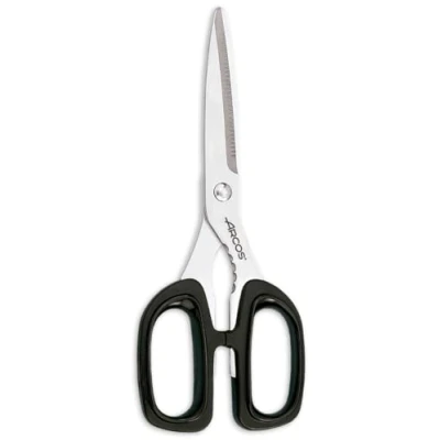 Imagen de ARCOS Prochef Tijeras de Cocina Acero Inoxidable 200mm y Mango Polipropileno. para Cortar carnes Verduras. Color Negro