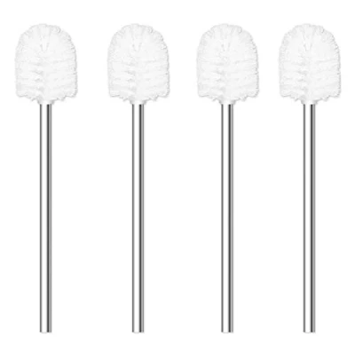 Imagen de Cepillo de inodoro, 4 cepillos inodoro con mango acero inoxidable, inoxidable para baño ergonómico, elegante, duradero (blanco)