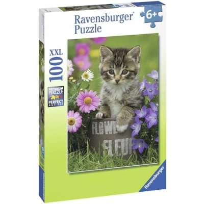 Imagen de Ravensburger 10847 Puzzle Gatito Entre Las Flores 100 Habitaciones