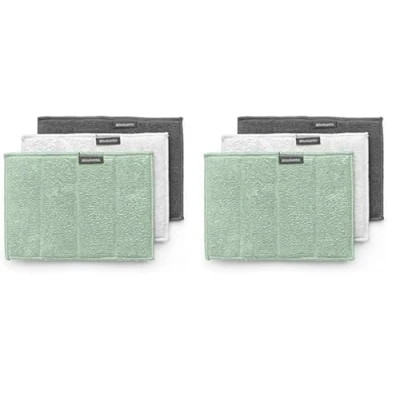 Imagen de Brabantia Sinkside Almohadillas de Microfibra para Limpiar Esponja &amp; Apto Lavadora Platos, Encimeras Espejos Paño Juego 3 Jade Green