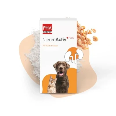 Imagen de PHA Riñones Activ Plus para perros y gatos, apoyo a la función renal, salud renal de suplemento alimenticio en polvo 60 g