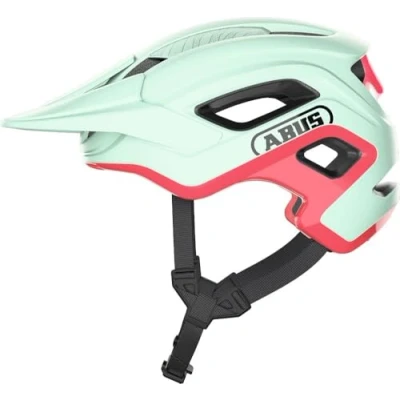 Imagen de ABUS Casco de bicicleta montaña CliffHanger , Para senderos complicados Con grandes aberturas ventilación y sistema correa TriVider hombre mujer Verde Rosa, talla M