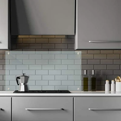 Imagen de Relaxdays Panel Antisalpicaduras Cocina Pared, Protector Salpicaduras, Cristal Templado, 1 Ud., 120x40 cm, Transparente