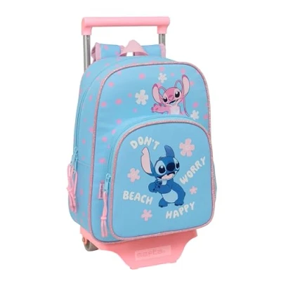 Imagen de Safta STITCH HAPPY Mochila Infantil con Carro 705, Ideal para Niños de Diferentes Edades, Cómoda y Versátil, Calidad Resistencia, 26x11x34 cm
