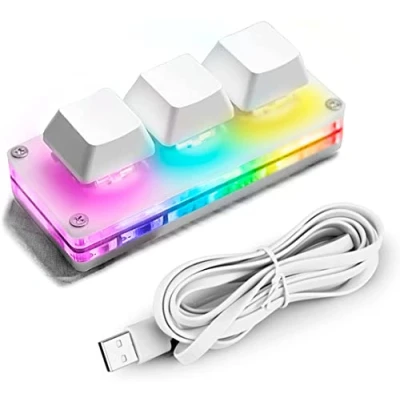 Imagen de Ecarke Teclado OSU para Juegos 3 Teclas, Mini USB de Teclas Teclados PC mecánicos Macro programación con Software HID estándar.