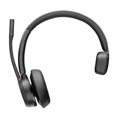 Imagen de Poly Auriculares inalámbricos Voyager 4310 UC con soporte de carga (Plantronics), un solo oído, Se conectan a PC el adaptador Bluetooth USB C y celulares través
