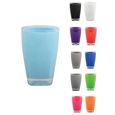 Imagen de MSV Tahiti Vaso, Plástico, Azul Claro, 7.5x7.5x11.5 cm
