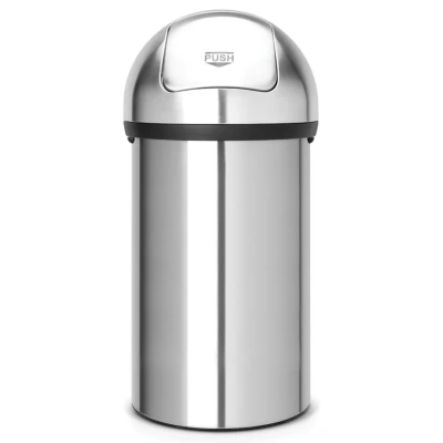 Imagen de Brabantia Push Pedal Bin Cubo de Basura, 60 l, Tapa oscilante, Acero Mate