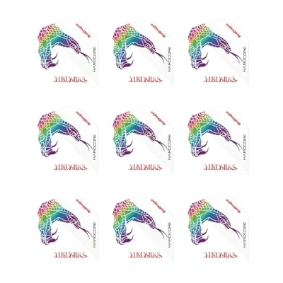 Imagen de RED DRAGON Hardcore Peter Wright Snakebite Blanco Plumas de Dardos Estándar Extra Gruesos 3 Sets per Pack (9 Flights in Total)