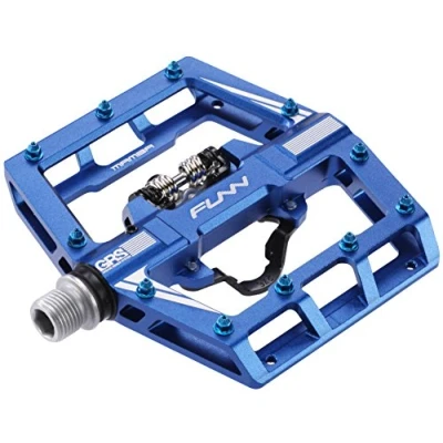 Imagen de Funn Mamba Pedales MTB con Calas, de Bicicleta Montaña Clip un Solo Lado, Compatibles Calas SPD, Eje 9/16 Pulgadas Cromo Molibdeno (Azul)