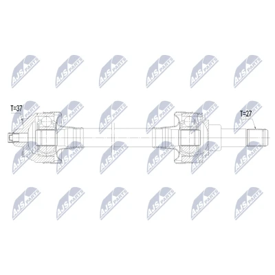 Imagen de NTY NPW BM 237 Árbol de Transmisión Eje trasero, derecha 770mm automática