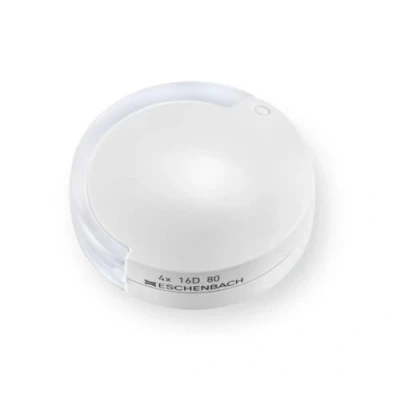 Imagen de Eschenbach Optik Lupa portátil 4x, color blanco, con cordón para el cuello.
