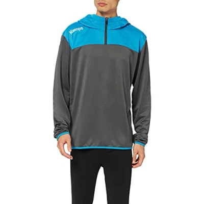 Imagen de Kempa Emotion 2.0 Quarter Zip Hoody Sudadera, Hombre, Anthra/kempablue, XXXL