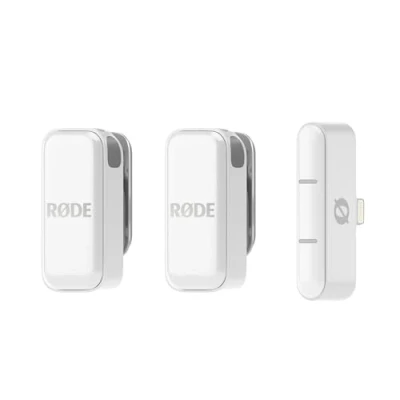 Imagen de RØDE Wireless Micro Micrófono inalámbrico compacto, dos micrófonos con estuche de carga para la creación contenido en smartphone Lightning, blanco