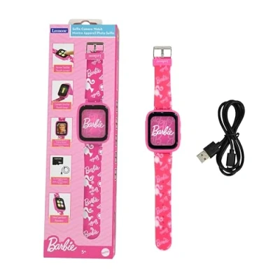 Imagen de Lexibook, Barbie, Reloj Selfie, Pantalla táctil HD, Cámara 720p, Reproductor MP3, Altavoz Integrado, Dictáfono, Podómetro, 5 Juegos (DMW070BB)