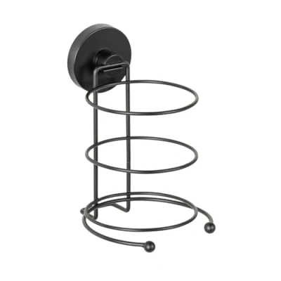 Imagen de Wenko Soporte para secador Vacuum Loc Milazzo, Negro, Metal, 11,5 x 17,5 14,5 cm