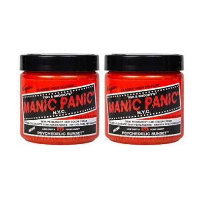 Imagen de Manic Panic Psychedelic Sunset Classic Creme, Vegan, Cruelty Free, Orange Semi Permanent Hair Dye 3 x 118ml