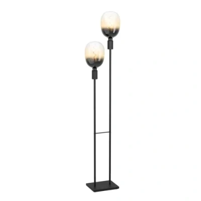 Imagen de Eglo Valdemoro lámpara de pie minimalista metal negro, salón con interruptor y casquillo E27 para bombillas visibles
