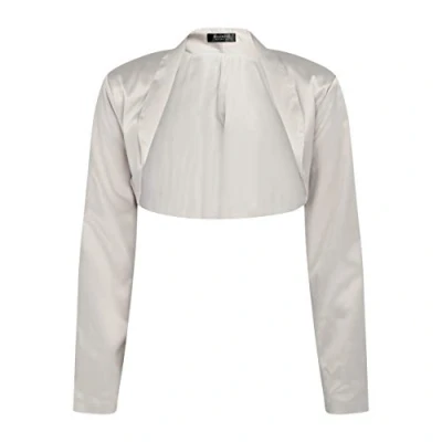 Imagen de Bolerose Formal Satén Manga Larga Bolero (Plata, XS)