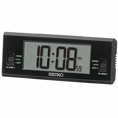 Imagen de Seiko Clocks QHL093K Despertador LCD, Standard, Clásico