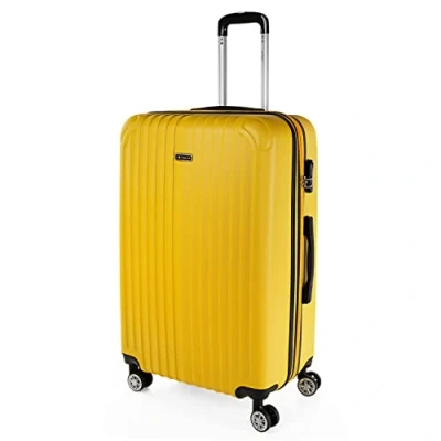 Imagen de ITACA Maletas Grandes De Viaje Rígidas Ligeras con 4 Doble Rueda 360 Maleta Grande 23 Kilos Alta Resistencia Extensible XL Duradera, Amarillo
