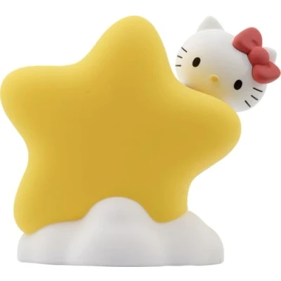 Imagen de YuMe Bandai Serie de Luces Noche, luz Estrella Hello Kitty, Lindo Kitty con Dorada Brillante, Nocturna LED 9 cm para niños (a Partir 3 años)