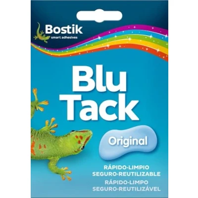 Imagen de BOSTIK Blu Tack Original Azul, Masilla Adhesiva, Moldeable y Reutilizable, Fijación de Todo Tipo Objetos, Limpia, Segura Fácil Usar, Sustituye Chinchetas Cintas Adhesivas, Sobre 57 g
