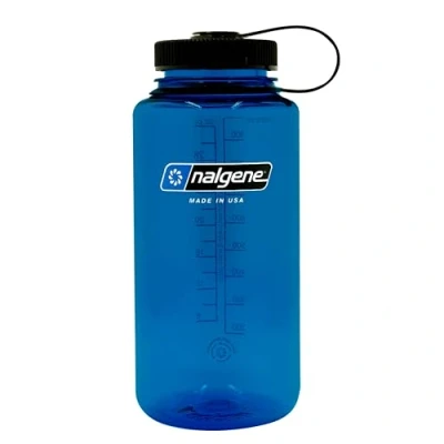 Imagen de Nalgene Sustain Tritan Botella de agua sin BPA hecha con material derivado del 50% residuos plásticos, 32 onzas, boca ancha, azul pizarra