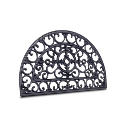 Imagen de Hanse Home Felpudo de Goma 45 x 75 cm, Antideslizante y Resistente a la Intemperie, para Exteriores, Aspecto Hierro Fundido, Interior Exterior, semicircular Pasillo, terraza,