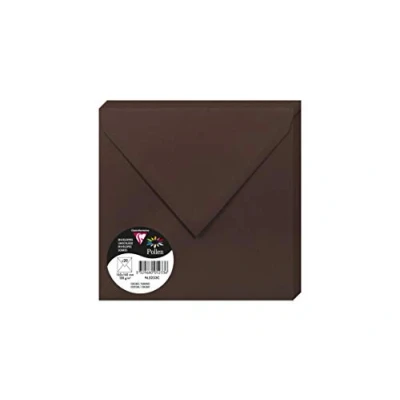 Imagen de Clairefontaine 5233C Paquete de 20 sobres acolchados Formato cuadrado 16,5 x cm 120 g/m² Color: cacao Invitaciones y correspondencia Gama polen Papel premium liso